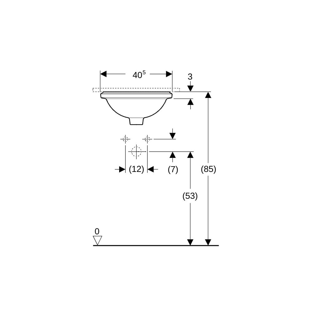Geberit VariForm Unterbauwaschtisch, rund Außendurchmesser 40,5cm, ohne Hahnloch, oh... GEBERIT-500747002 4025416302650 (Abb. 8)