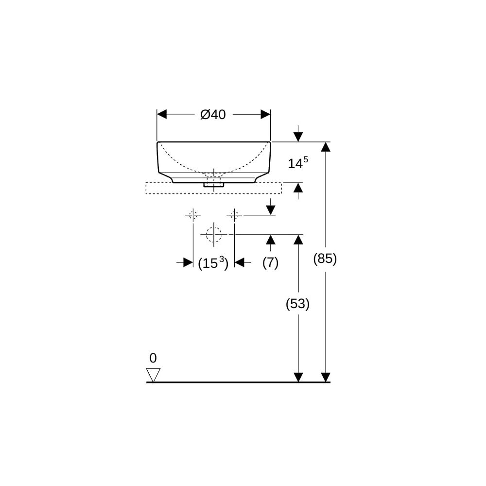 Geberit VariForm Aufsatzwaschtisch rund Durchmesser 40cm, ohne Hahnloch, ohne Überla... GEBERIT-500768012 4025416682882 (Abb. 8)