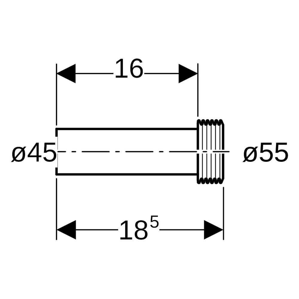 Geberit Spülbogenverlängerung mit Manschette Außendurchmesser 45mm, Länge 18,5cm, Gr... GEBERIT-152434061 4025416078852 (Abb. 7)
