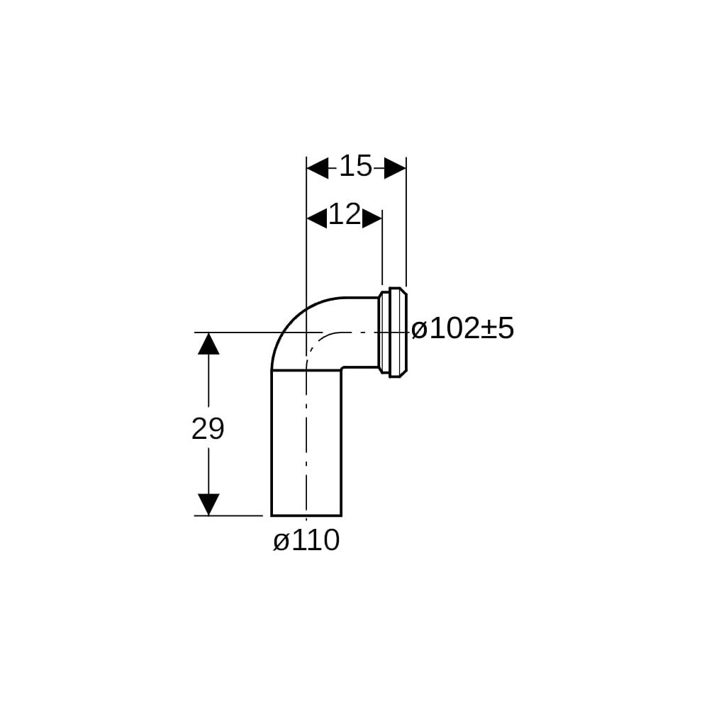 Geberit Anschlussbogen 90 Grad, A15cm... GEBERIT-152614111 4025416019367 (Abb. 5)