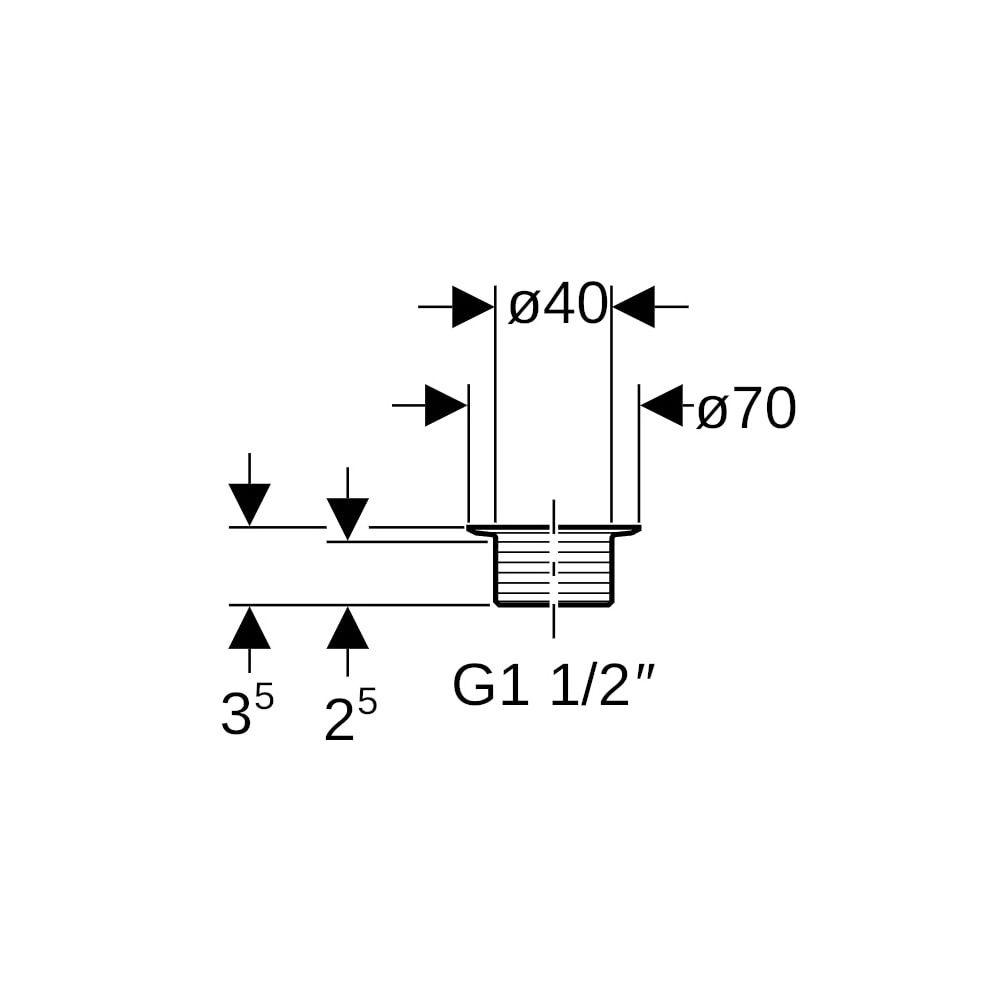 Geberit Ablaufventil mit Rundgewinde, Hochglanz verchromt... GEBERIT-152301211 4025416018476 (Abb. 5)