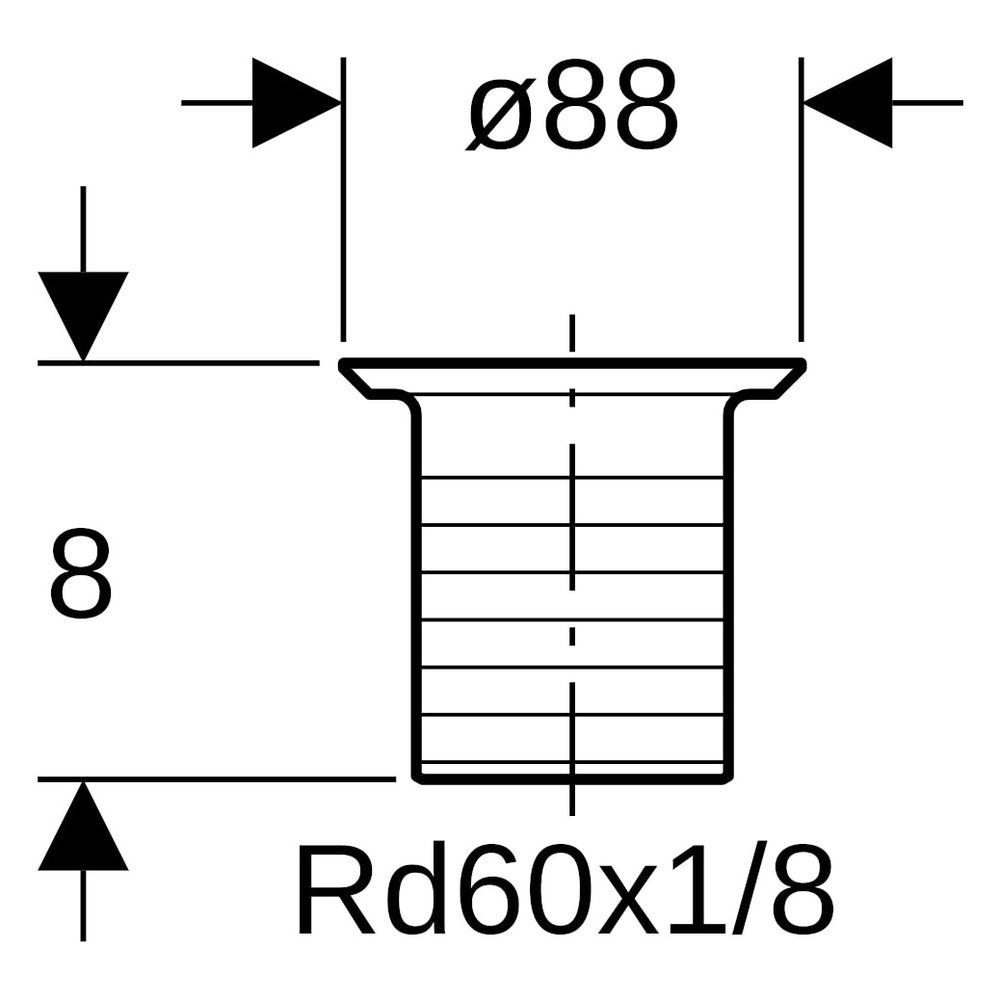 Geberit Ablaufventil, Rg 60x1/8", 8,8cm, Kunststoff, Kieselgrau, 352329081... GEBERIT-352329081 4025416057703 (Abb. 7)