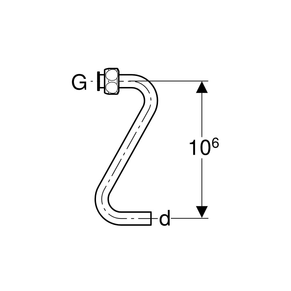Geberit Verbindungsrohr für Typen 380, 383 Füllventile Höhe 10,6cm... GEBERIT-240710001 4025416147961 (Abb. 5)