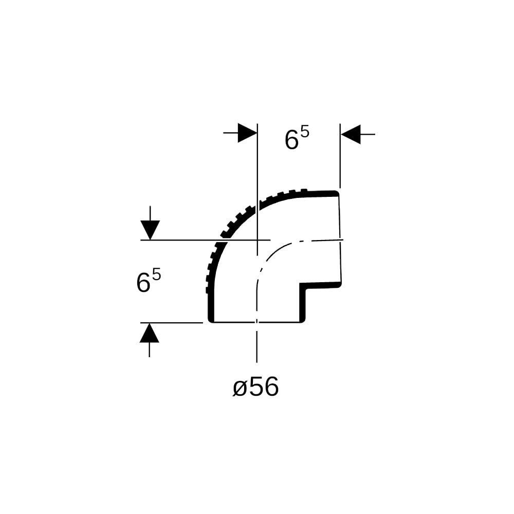 Geberit Silent db20 Bogen 88,5 Grad Außendurchmesser 56mm... GEBERIT-305880141 4025416084389 (Abb. 5)