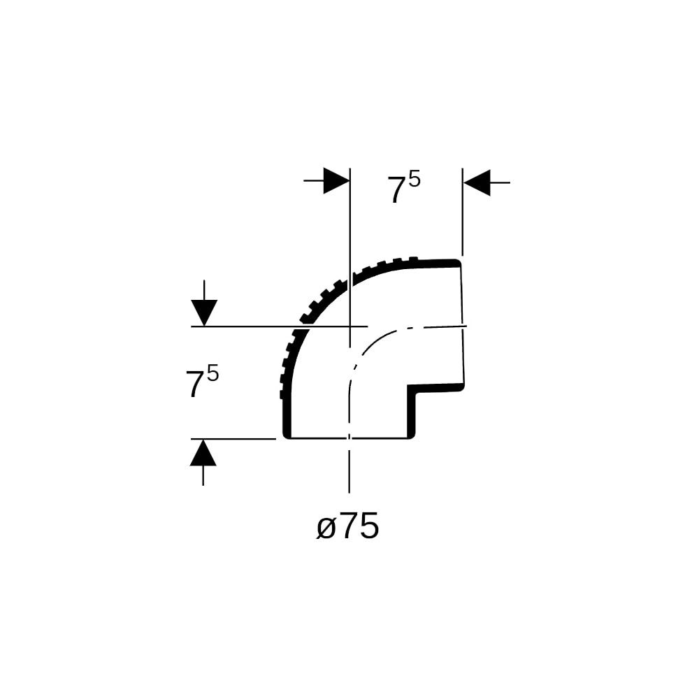 Geberit Silent db20 Bogen 88,5 Grad Außendurchmesser 75mm... GEBERIT-307880141 4025416085003 (Abb. 5)