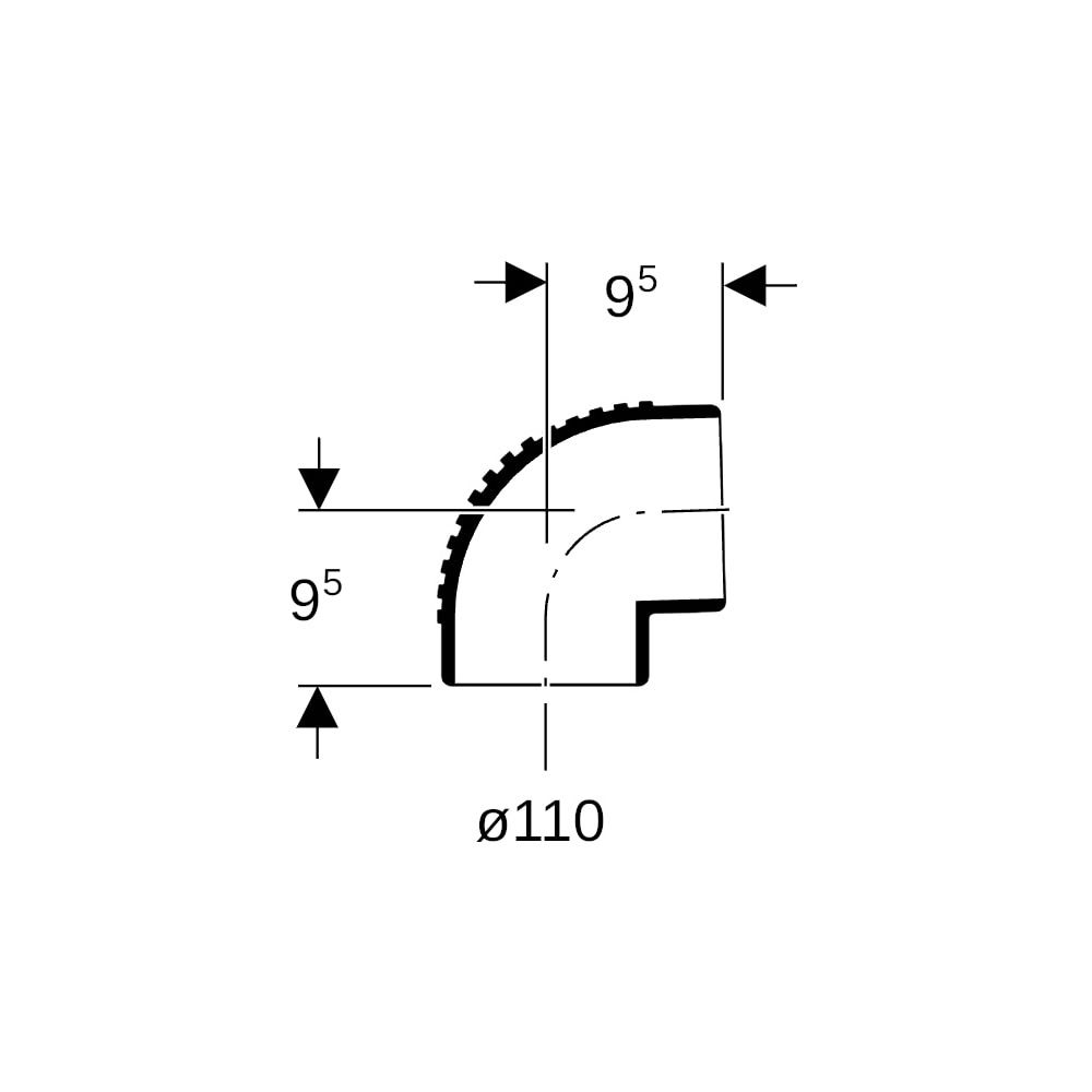 Geberit Silent db20 Bogen 88,5 Grad Außendurchmesser 110mm... GEBERIT-310880141 4025416085256 (Abb. 5)