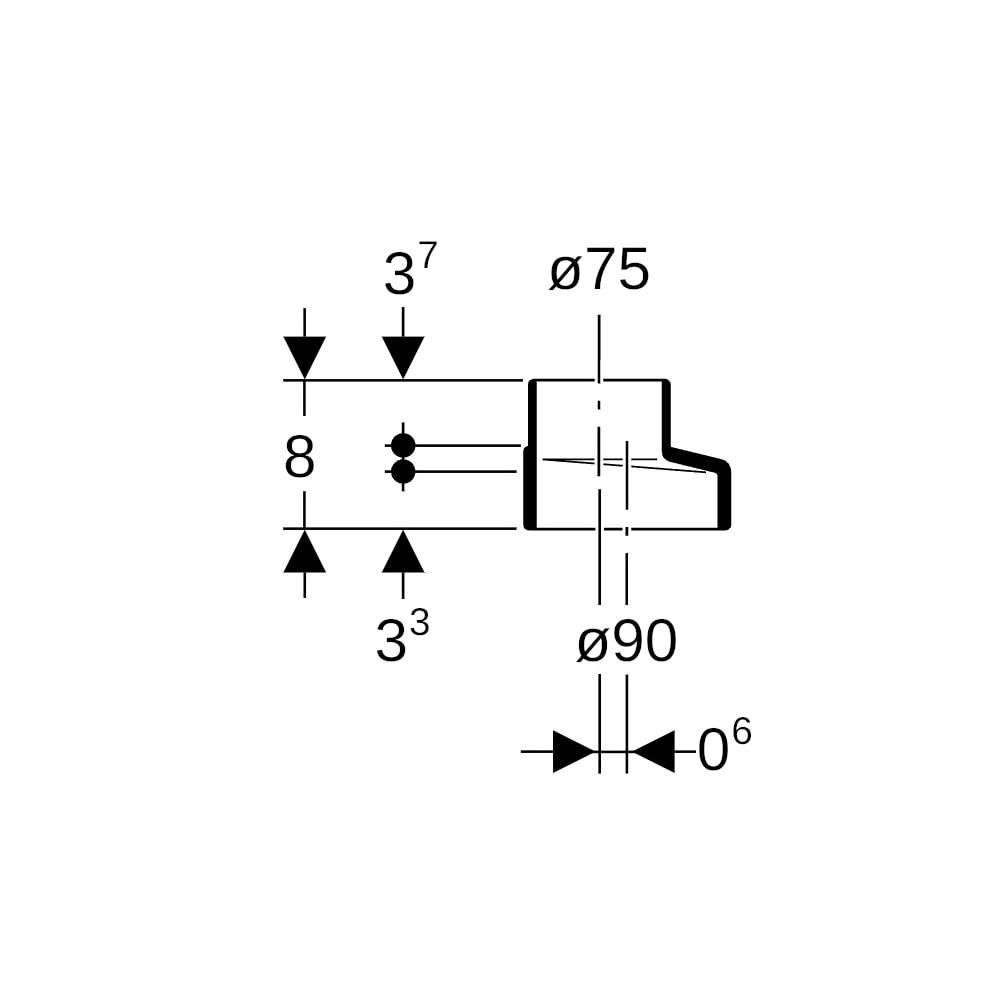 Geberit Silent db20 Reduktion exzentrisch, kurz d 90mm, d1 75mm... GEBERIT-308070141 4025416084587 (Abb. 5)