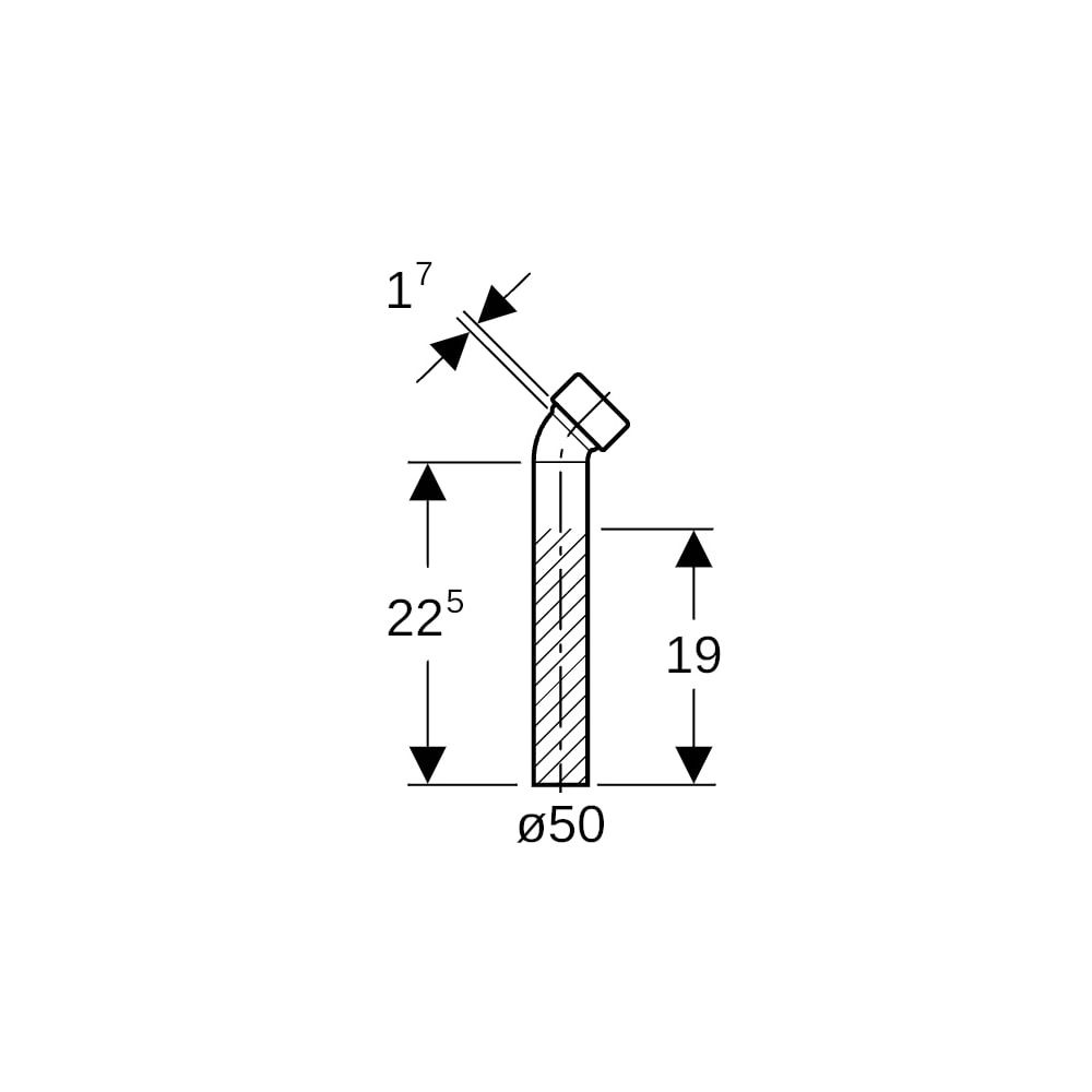 Geberit Anschlussbogen 45 Grad Außendurchmesser 50mm, Alpinweiß, Quetschverschraubun... GEBERIT-152225111 4025416018209 (Abb. 5)