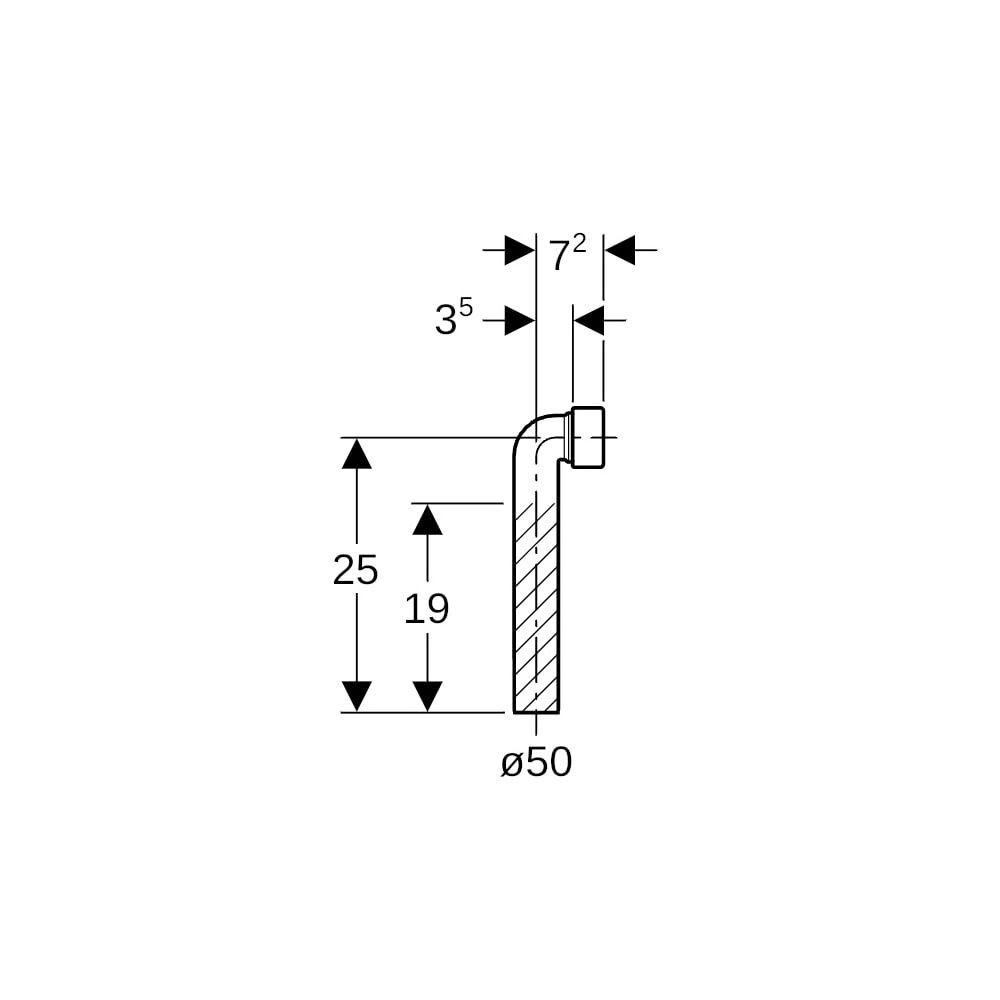 Geberit Anschlussbogen 90 Grad Außendurchmesser 50mm, 90 Grad, Alpinweiß, Quetschver... GEBERIT-152226111 4025416018216 (Abb. 5)