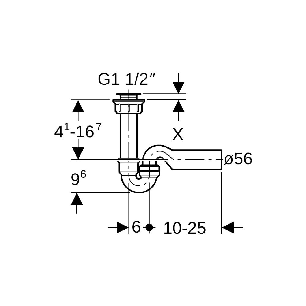 Geberit Duschwannenablauf mit Ablaufsieb Außendurchmesser 56mm, Hochglanz verchromt... GEBERIT-150032211 4025416013266 (Abb. 9)