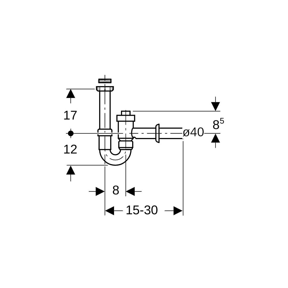 Geberit Siphon Rohrbogengeruchsverschluss für Waschbecken absperrbar, Rückflussverhi... GEBERIT-152860111 4025416022886 (Abb. 5)