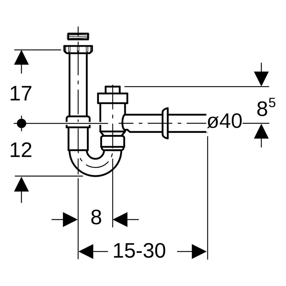 Geberit Siphon Rohrbogengeruchsverschluss für Waschbecken absperrbar, Rückflussverh... GEBERIT-152860111 4025416022886 (Abb. 10)