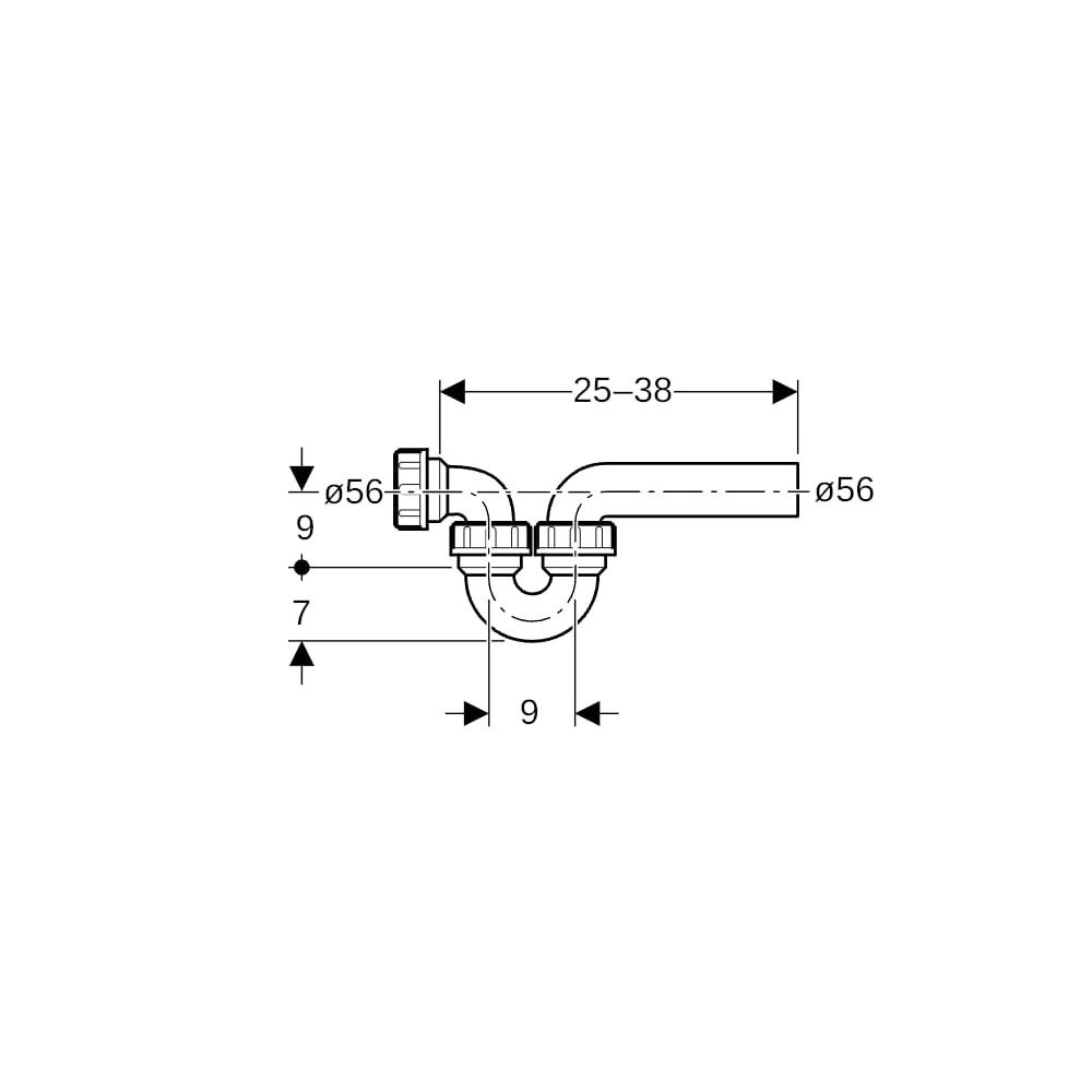 Geberit Siphon Rohrbogengeruchsverschluss Ausgussbecken, Quetschverschraubung Einlau... GEBERIT-152046161 4025416016809 (Abb. 5)