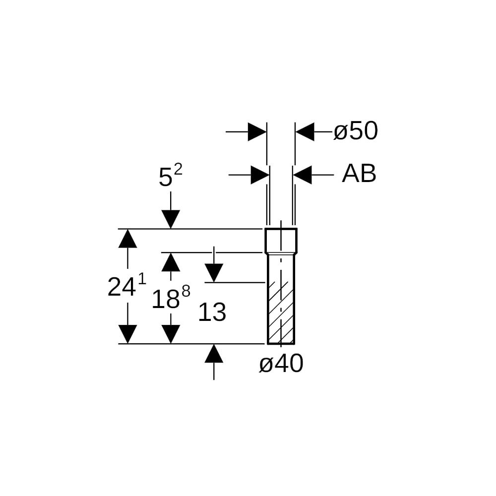 Geberit PE Übergangsstutzen mit Schrumpfmuffe, d 40mm, di 50mm... GEBERIT-152153161 4025416017738 (Abb. 5)