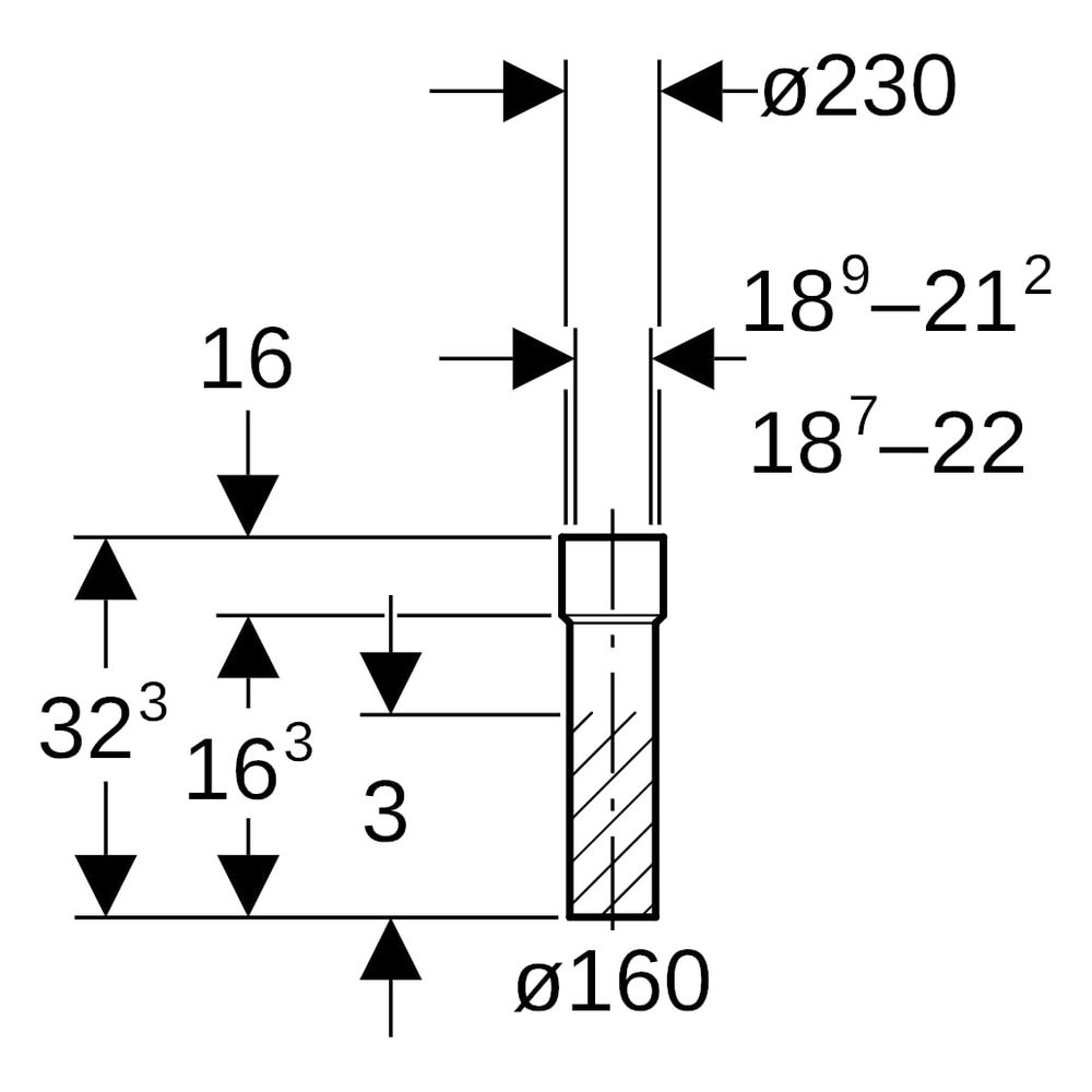 Geberit Übergangsstutzen mit Schrumpfmuffe, DN 150, 160mm, 230mm, PE-HD, Schwarz... GEBERIT-369551161 4025416034841 (Abb. 6)