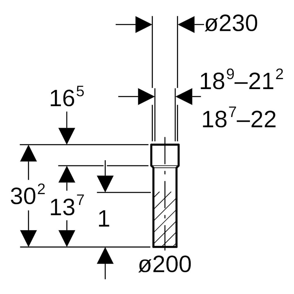 Geberit PE Übergangsstutzen mit Schrumpfmuffe Außendurchmesser 200mm, 370550161... GEBERIT-370550161 4025416035602 (Abb. 6)