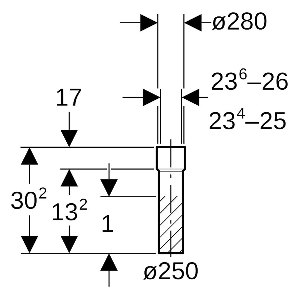 Geberit PE Übergangsstutzen mit Schrumpfmuffe Außendurchmesser 250mm, 371550161... GEBERIT-371550161 4025416036258 (Abb. 6)