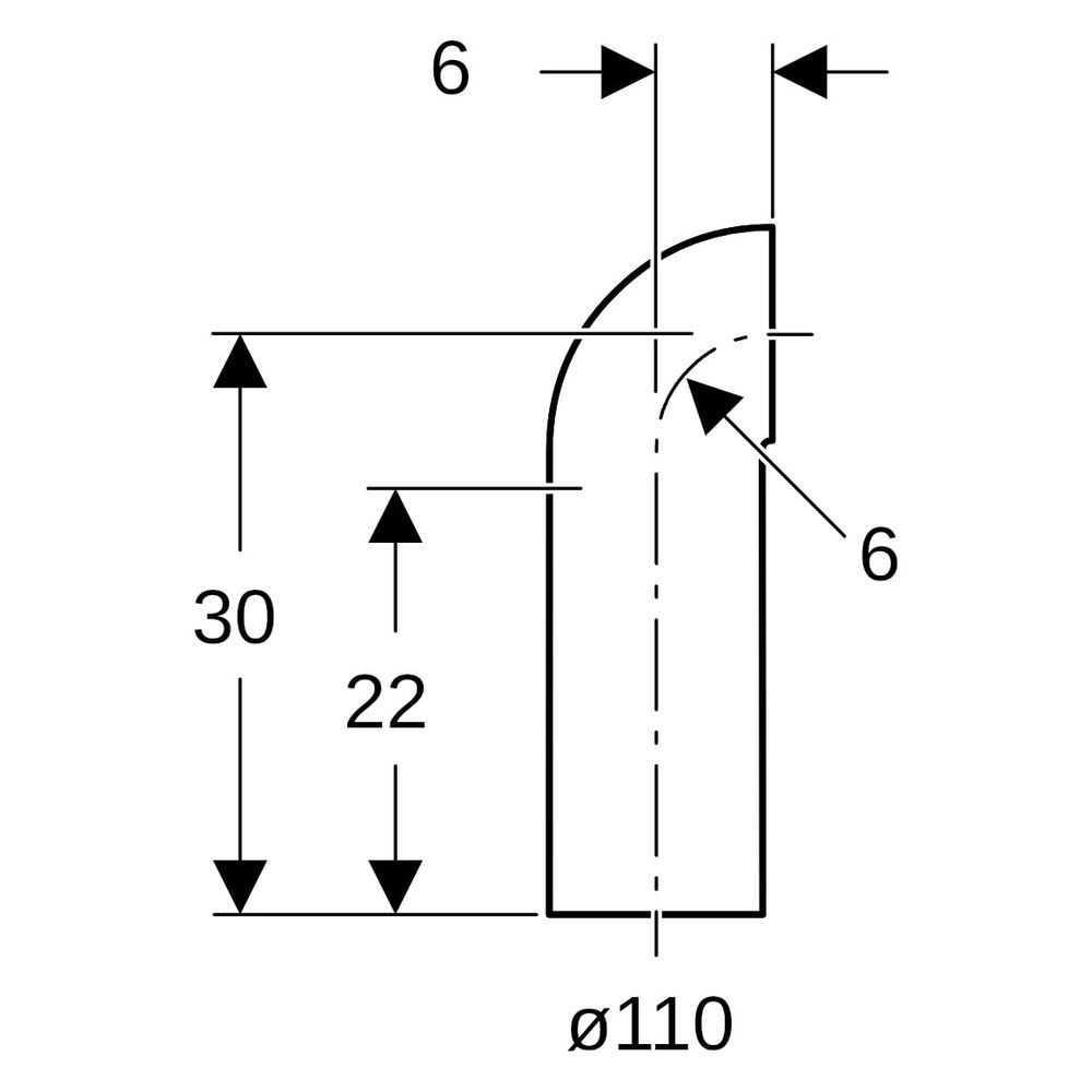 Geberit PE Bogen 90 Grad mit langem Schenkel, kleinem Radius 90 Grad, Außendurchmess... GEBERIT-367876161 4025416032823 (Abb. 6)