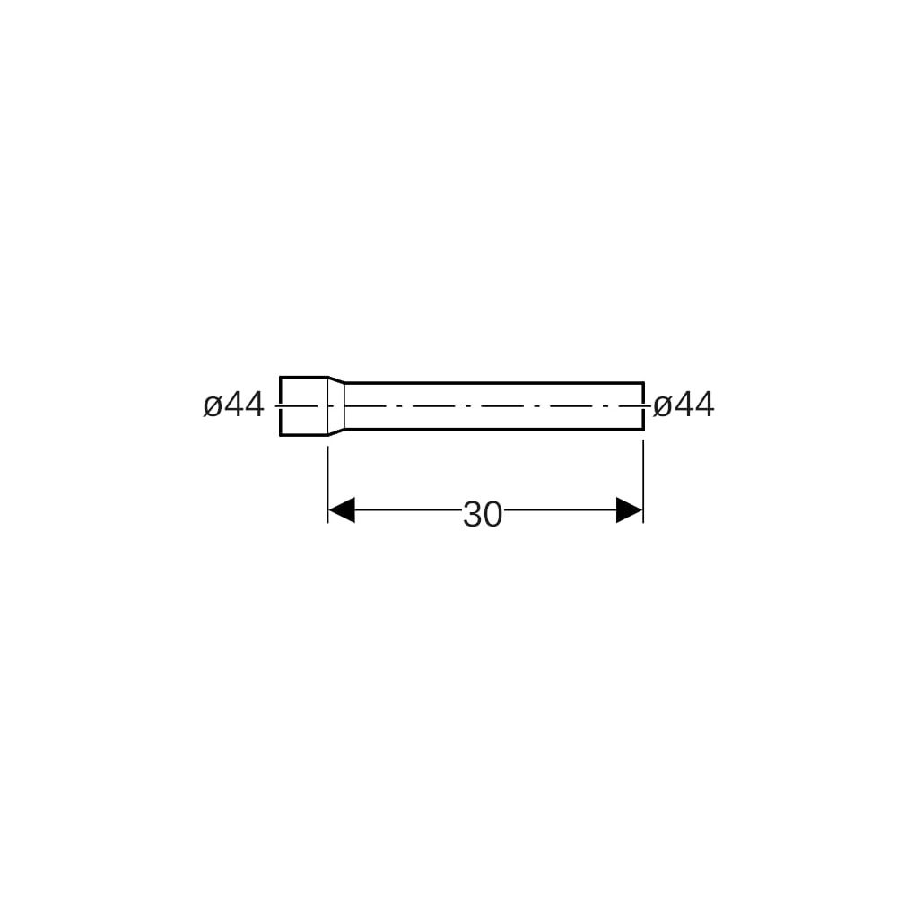 Geberit Spülbogenverlängerung gerade, mit Steckmuffe Außendurchmesser 44mm, Alpinwei... GEBERIT-118131111 4025416008019 (Abb. 5)