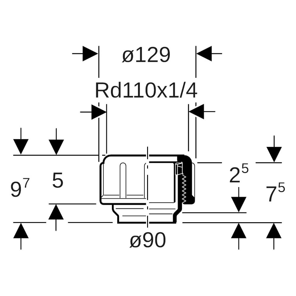 Geberit PE Gewindestutzen mit Quetschverschraubung Außendurchmesser 90mm... GEBERIT-366740161 4025416029564 (Abb. 7)