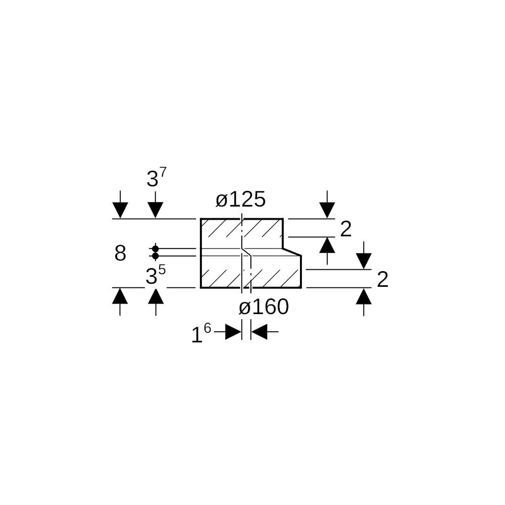 Geberit PE Reduktion exzentrisch, kurz, d 160mm, d1 125mm... GEBERIT-369588161 4025416034988 (Abb. 5)