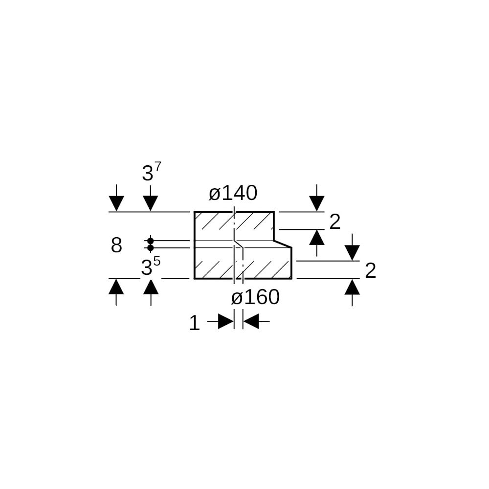 Geberit PE Reduktion exzentrisch, kurz, d 160mm, d1 140mm... GEBERIT-369591161 4025416034995 (Abb. 5)