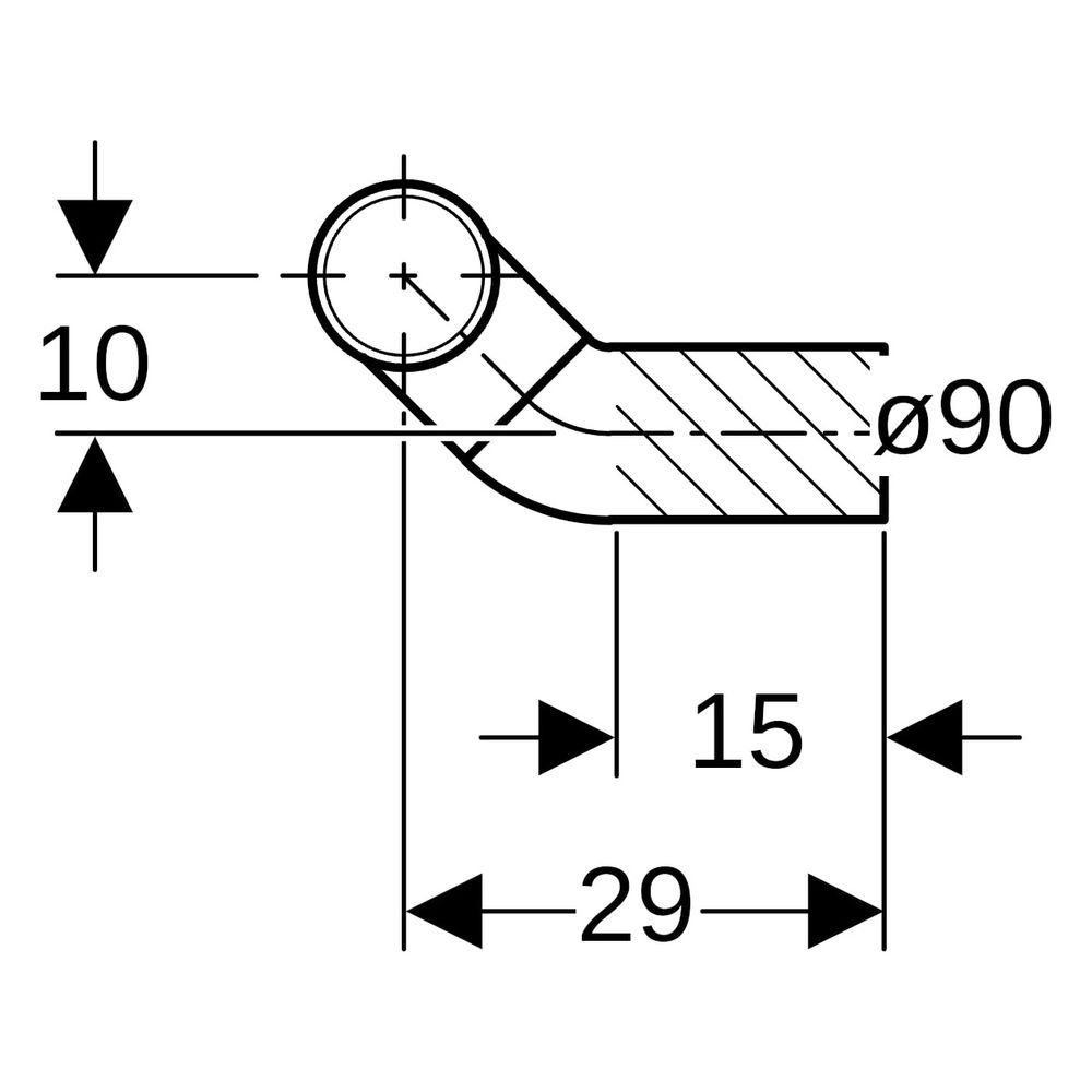 Geberit PE Anschlussbogen 90 Grad für Wand-WC, links gekröpft, mit Erweiterung Auße... GEBERIT-366913161 4025416030270 (Abb. 10)