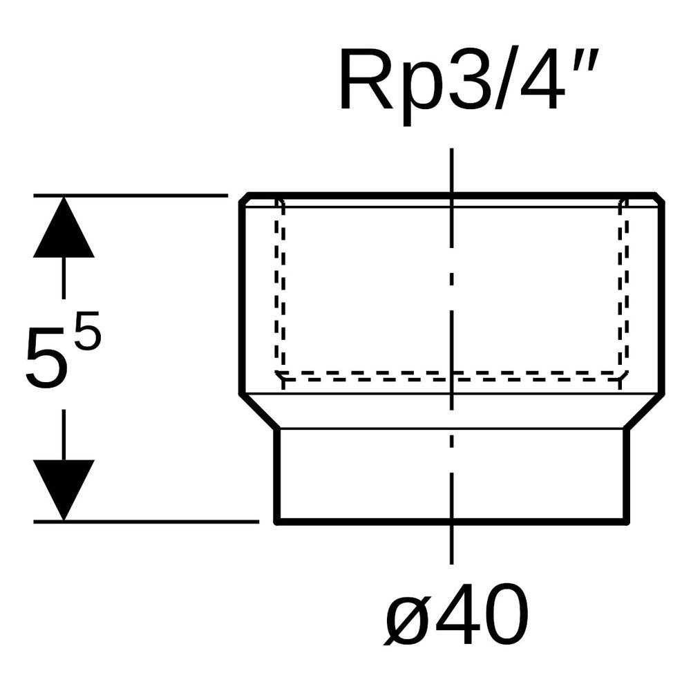 Geberit PE Übergang mit Innengewinde, DN 40, Rp 3/4", PE-HD, Schwarz, 360720161... GEBERIT-360720161 4025416021797 (Abb. 6)