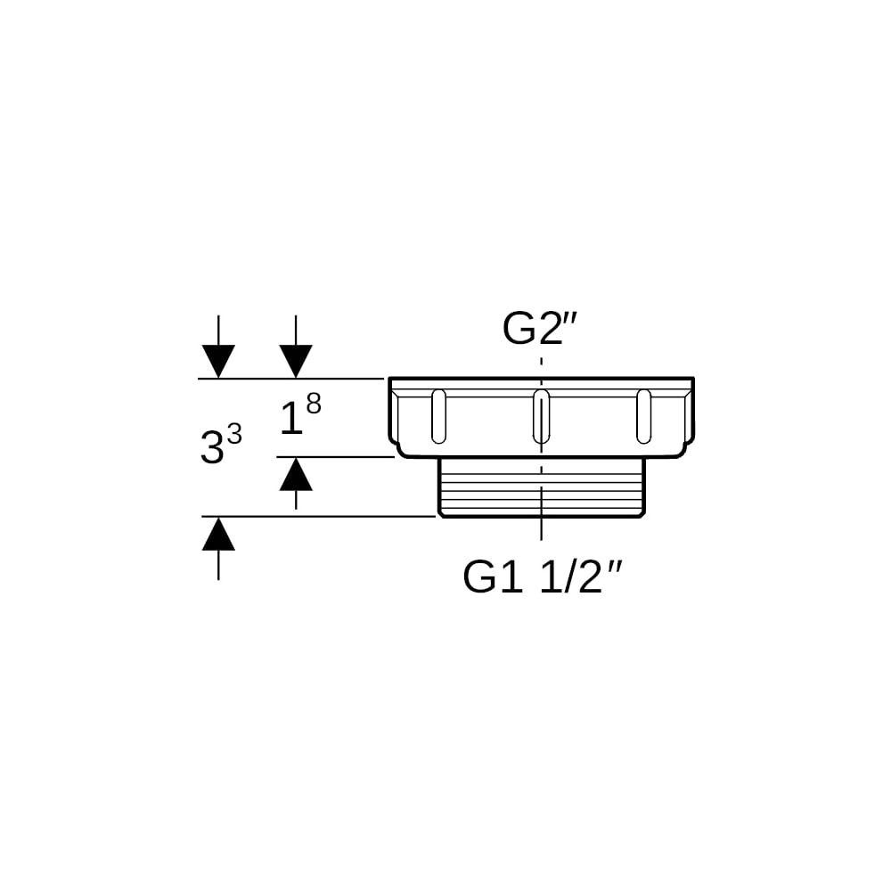 Geberit Reduktion mit Flachdichtung Rohrgewinde G 2"xRohrgewinde G 1 1/2", Alpinweiß... GEBERIT-213906111 4025416026273 (Abb. 5)