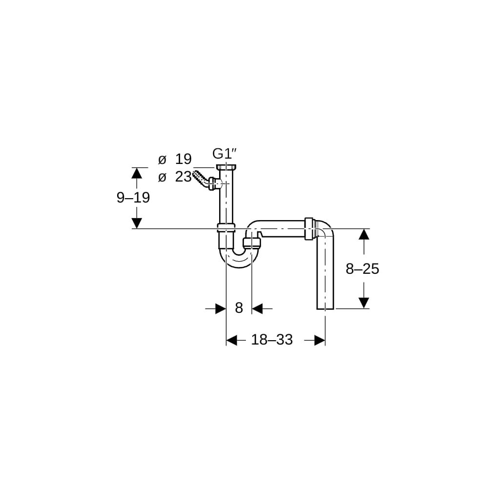 Geberit Siphon Rohrbogengeruchsverschluss für Spülbecken, Winkelschlauchtülle Abgang... GEBERIT-152556111 4025416001003 (Abb. 5)