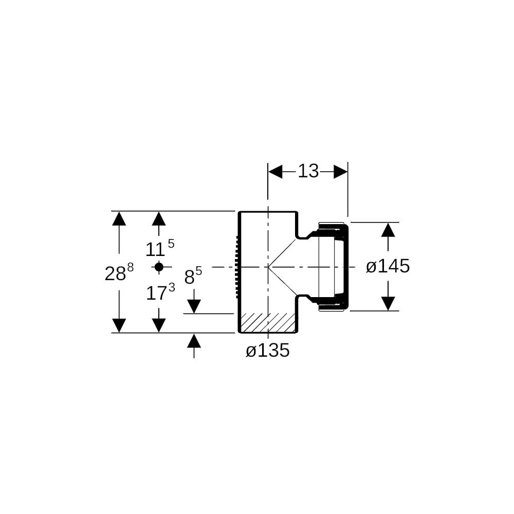 Geberit Silent db20 Reinigungsstück 90 Grad mit runder Serviceöffnung Außendurchmess... GEBERIT-312333141 4025416162582 (Abb. 5)