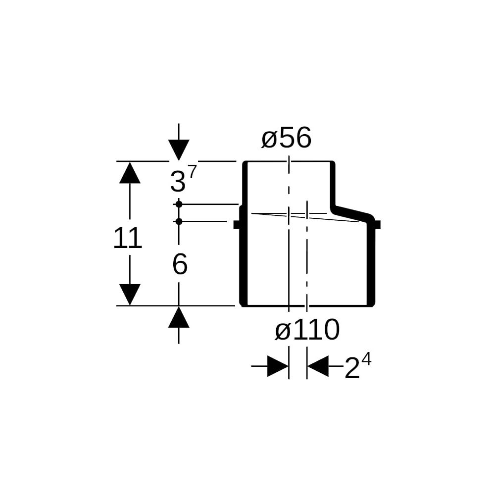 Geberit Silent db20 Reduktion exzentrisch, d 110mm, d1 56mm... GEBERIT-310050141 4025416085027 (Abb. 5)