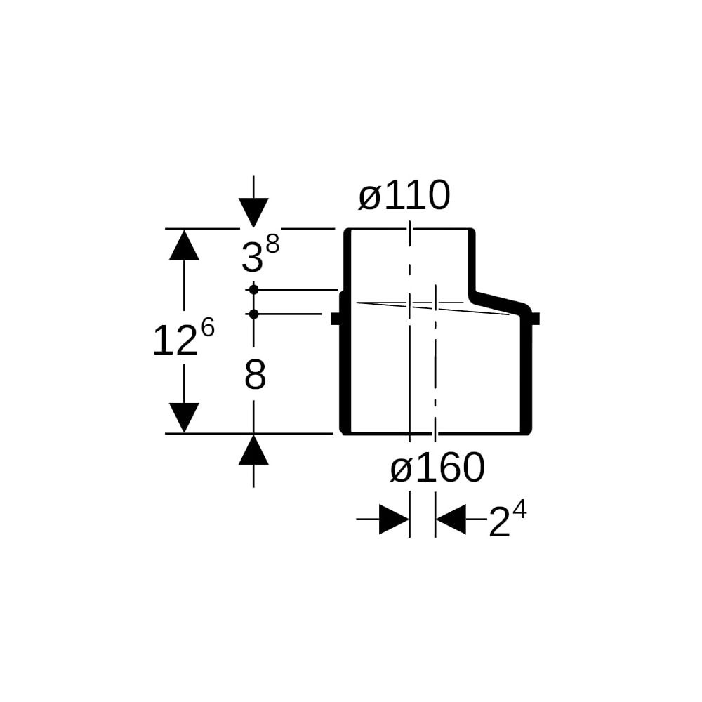 Geberit Silent db20 Reduktion exzentrisch, d 160mm, d1 110mm... GEBERIT-315100141 4025416862451 (Abb. 5)