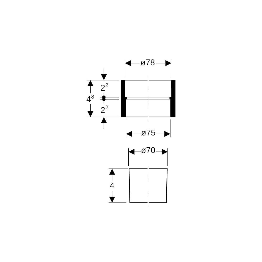 Geberit PE Übergangsmanschette auf Guss, mit Stützring d 75mm, d1 78mm, di 70mm... GEBERIT-359141001 4025416061106 (Abb. 5)