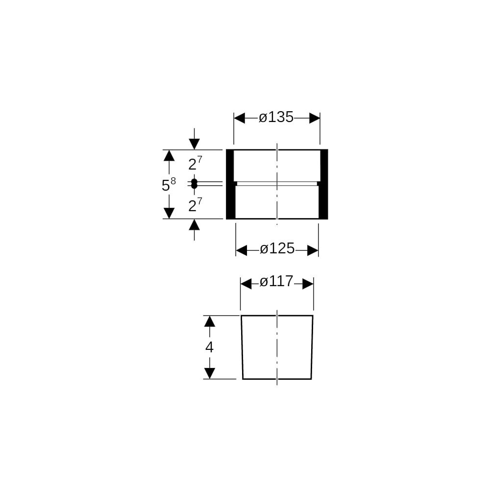 Geberit PE Übergangsmanschette auf Guss, mit Stützring d 125mm, d1 135mm, di 117mm... GEBERIT-359142001 4025416061113 (Abb. 5)