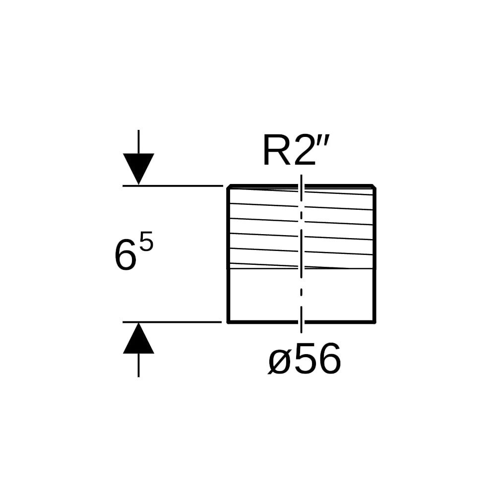Geberit PE Übergang mit Außengewinde d 56mm, R 2″... GEBERIT-363728161 4025416025184 (Abb. 5)