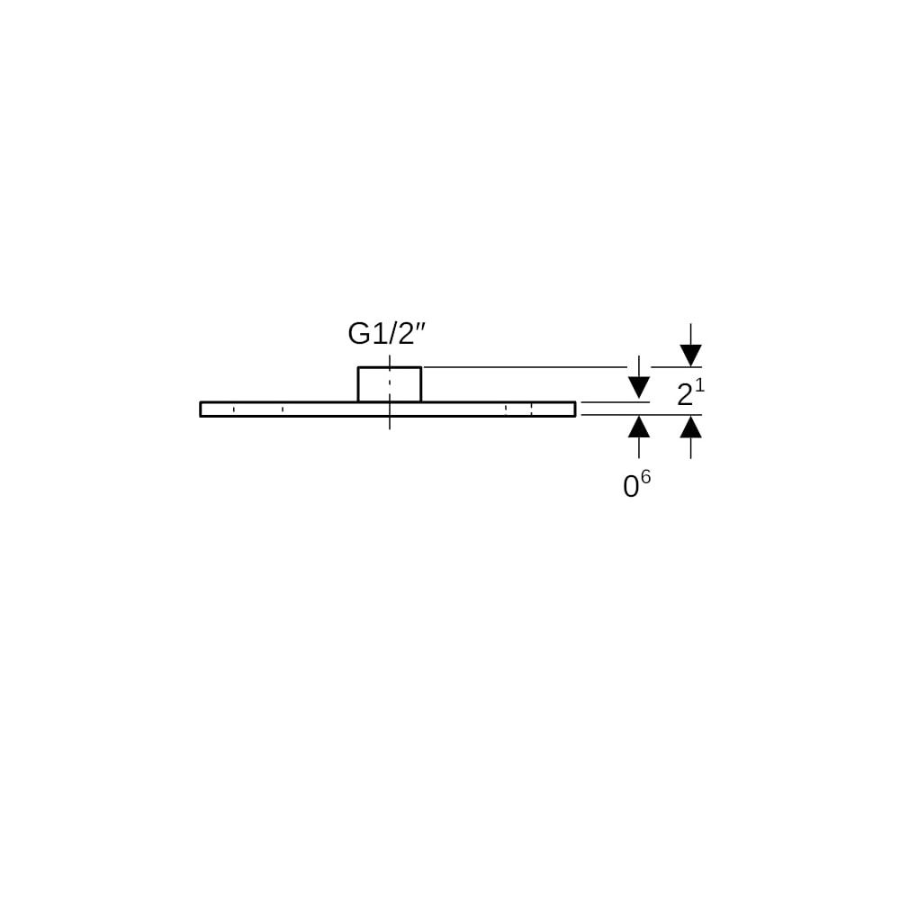 Geberit Grundplatte rechteckig, Zweiloch, mit Gewindemuffe G 1/2"... GEBERIT-362826261 4025416023876 (Abb. 7)