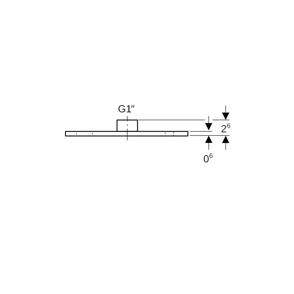 Geberit Grundplatte rechteckig, Zweiloch, mit Gewindemuffe G 1"... GEBERIT-362828261 4025416023890 (Abb. 7)