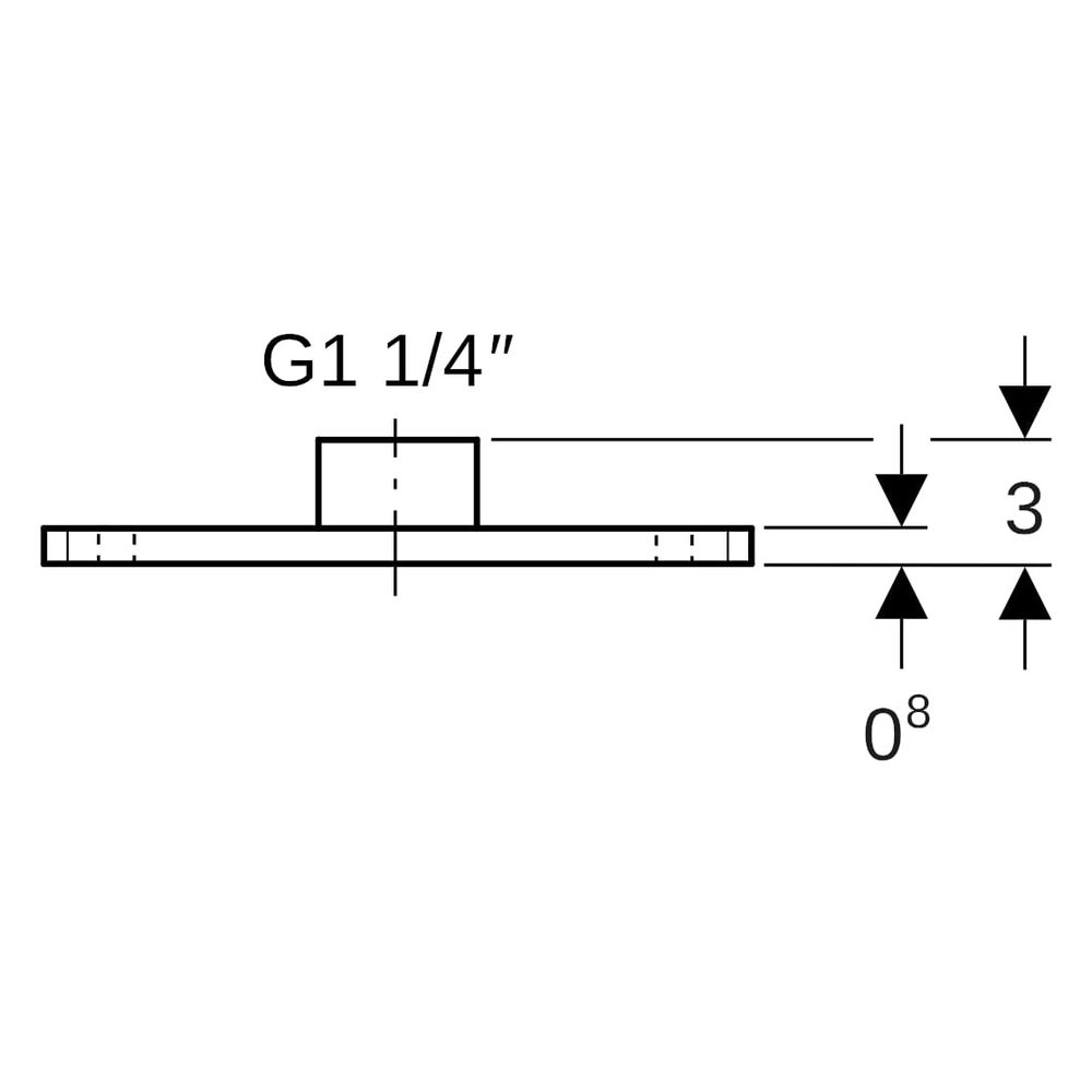 Geberit Grundplatte rechteckig, Zweiloch, mit Gewindemuffe G 1 1/4", 362868261... GEBERIT-362868261 4025410646118 (Abb. 12)