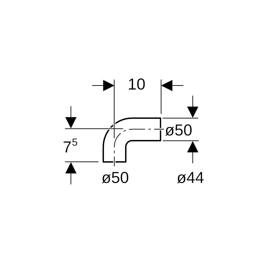 Geberit PE Anschlussbogen 90 Grad für Manschette Außendurchmesser 50mm... GEBERIT-361080161 4025416022428 (Abb. 5)