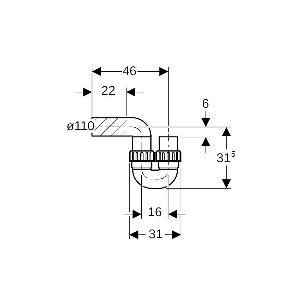 Geberit PE Rohrbogengeruchsverschluss d 110mm... GEBERIT-367730161 4025416032106 (Abb. 6)
