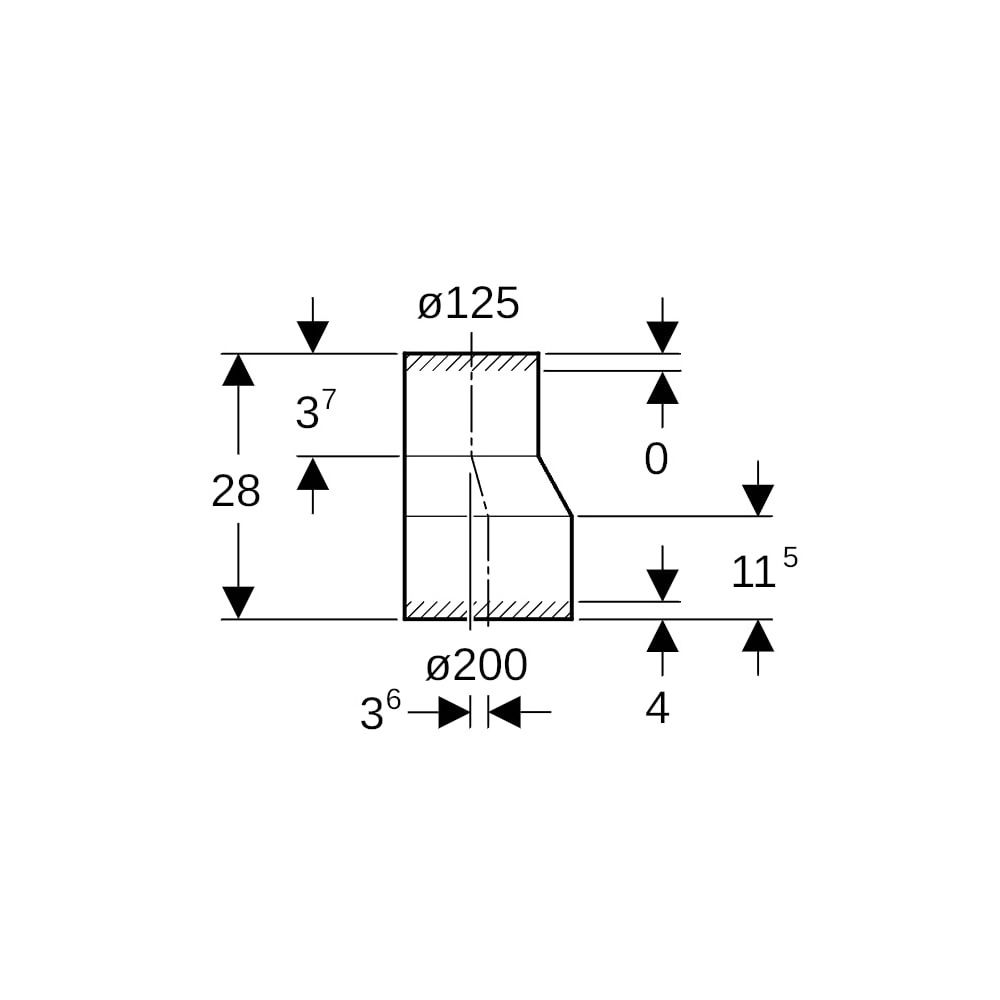 Geberit PE Reduktion exzentrisch, lang, d 200mm, d1 125mm... GEBERIT-370587165 4025416077107 (Abb. 5)
