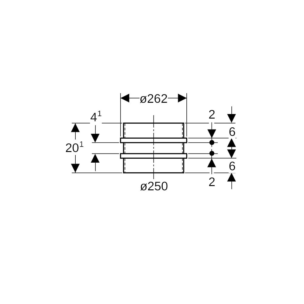 Geberit PE Doppelbundbüchse Außendurchmesser 250mm... GEBERIT-371751161 4025416036371 (Abb. 5)