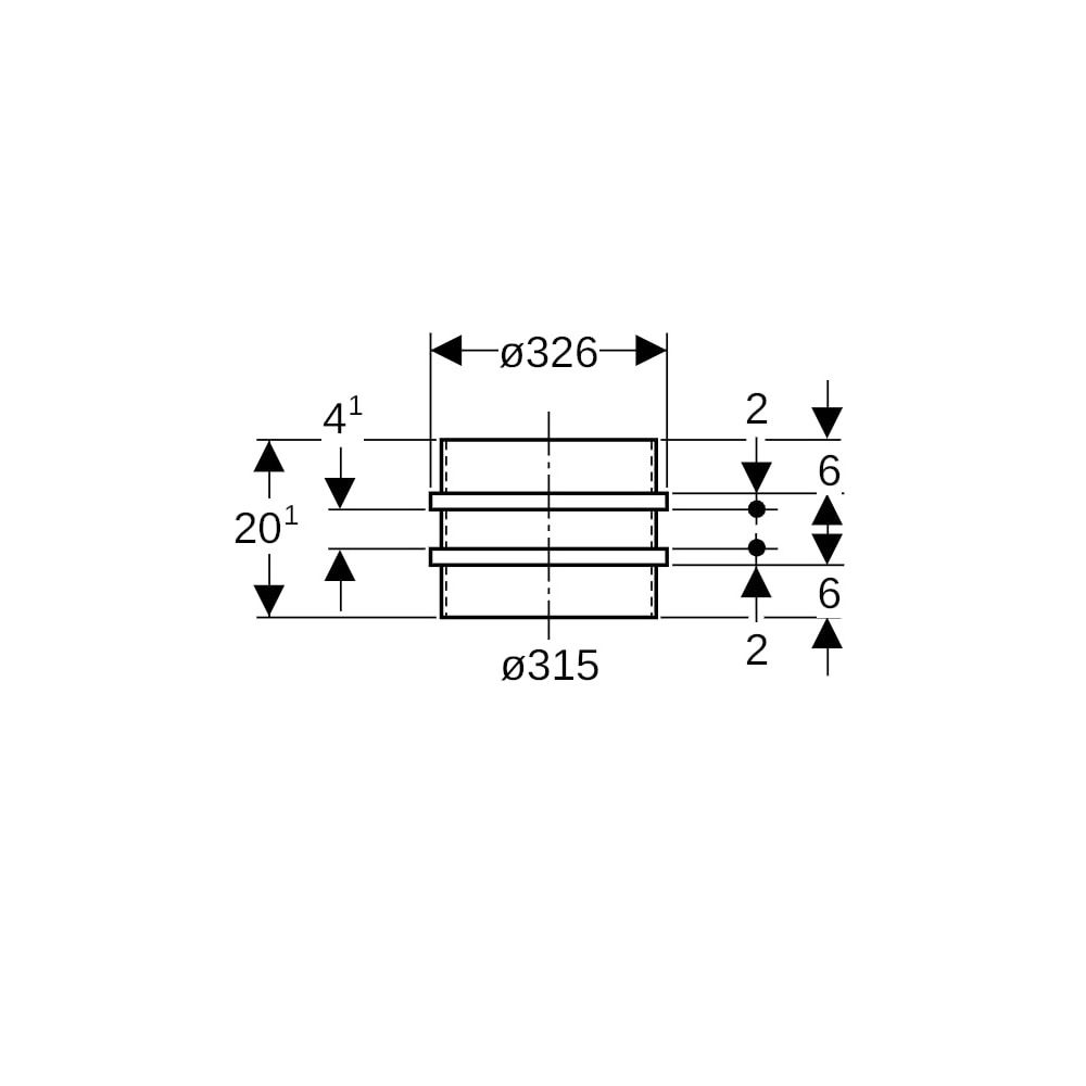 Geberit PE Doppelbundbüchse Außendurchmesser 315mm... GEBERIT-372751161 4025416036975 (Abb. 5)