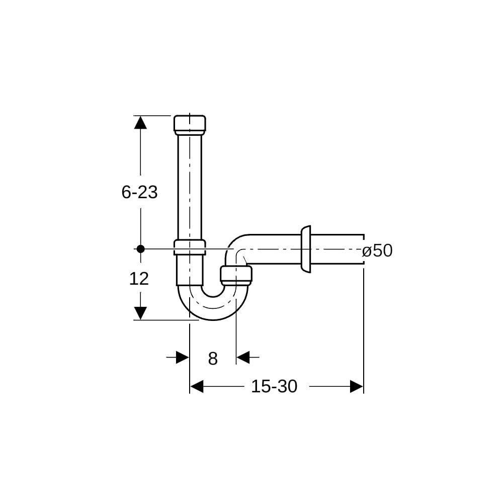 Geberit Rohrbogengeruchsverschluss für Geräte Außendurchmesser 50mm, Alpinweiß... GEBERIT-152702111 4025416000969 (Abb. 5)