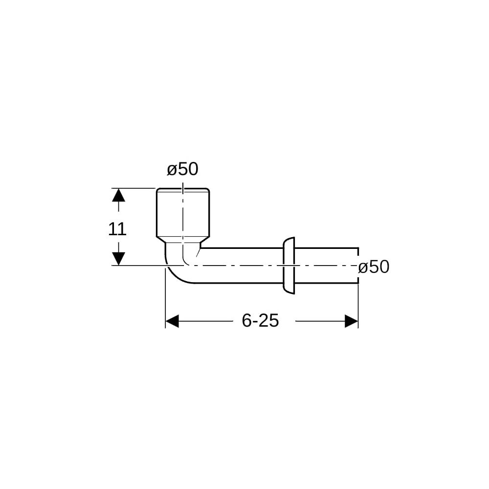 Geberit Anschlussbogen 90 Grad für Urinal, mit Wandrosette Außendurchmesser 50mm, Al... GEBERIT-152231111 4025416018254 (Abb. 5)