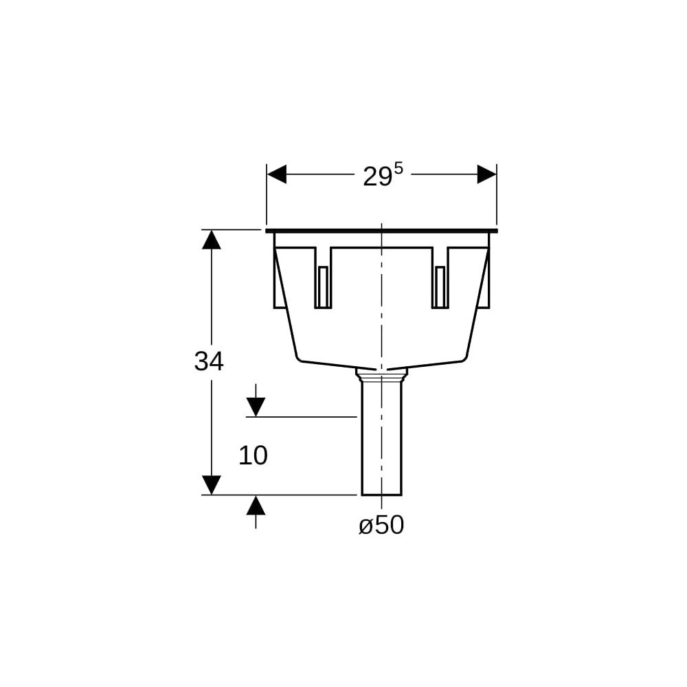 Geberit Trichter rechteckig Außendurchmesser 50mm, Kieselgrau... GEBERIT-352389081 4025416057925 (Abb. 7)