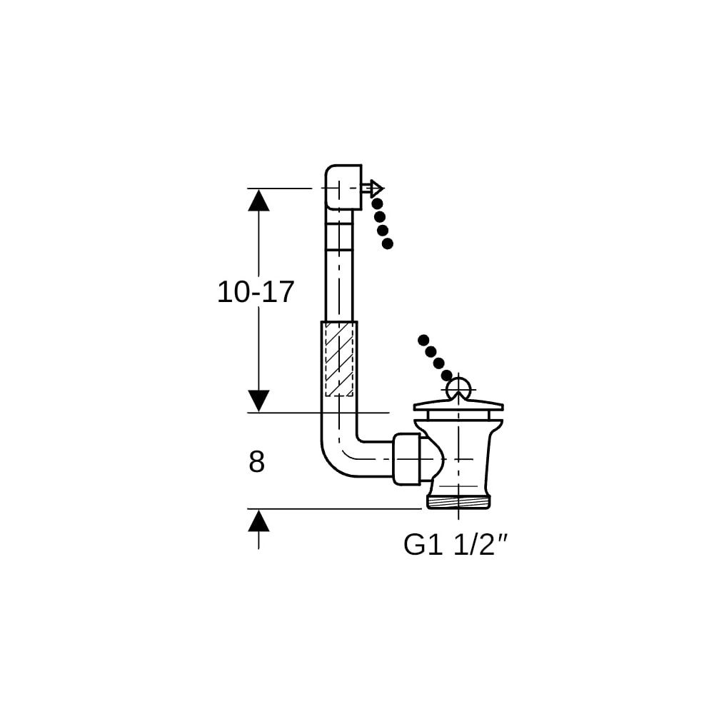 Geberit Spülbeckenanschluss mit Überlauf, Ventilstopfen, Alpinweiß... GEBERIT-152730111 4025416021384 (Abb. 5)