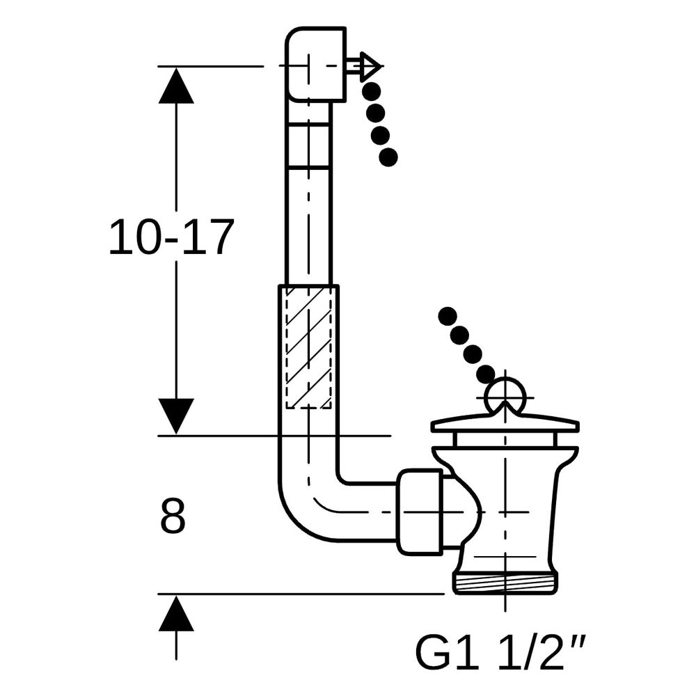 Geberit Spülbeckenanschluss mit Überlauf, Ventilstopfen, Alpinweiß, 152730111... GEBERIT-152730111 4025416021384 (Abb. 7)