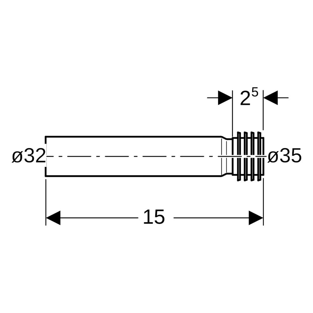Geberit Spülbogenverlängerung, 32mm, PE-HD, Schwarz, 152489161... GEBERIT-152489161 4025416018964 (Abb. 7)